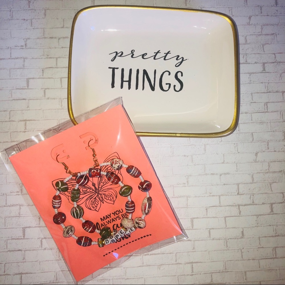 “Dope” ceramic bead hoops